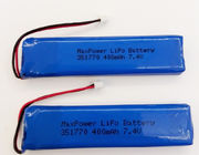 351770 MSDS UN38.3 Bateria litowo-polimerowa 400 mAh 7,4 V.