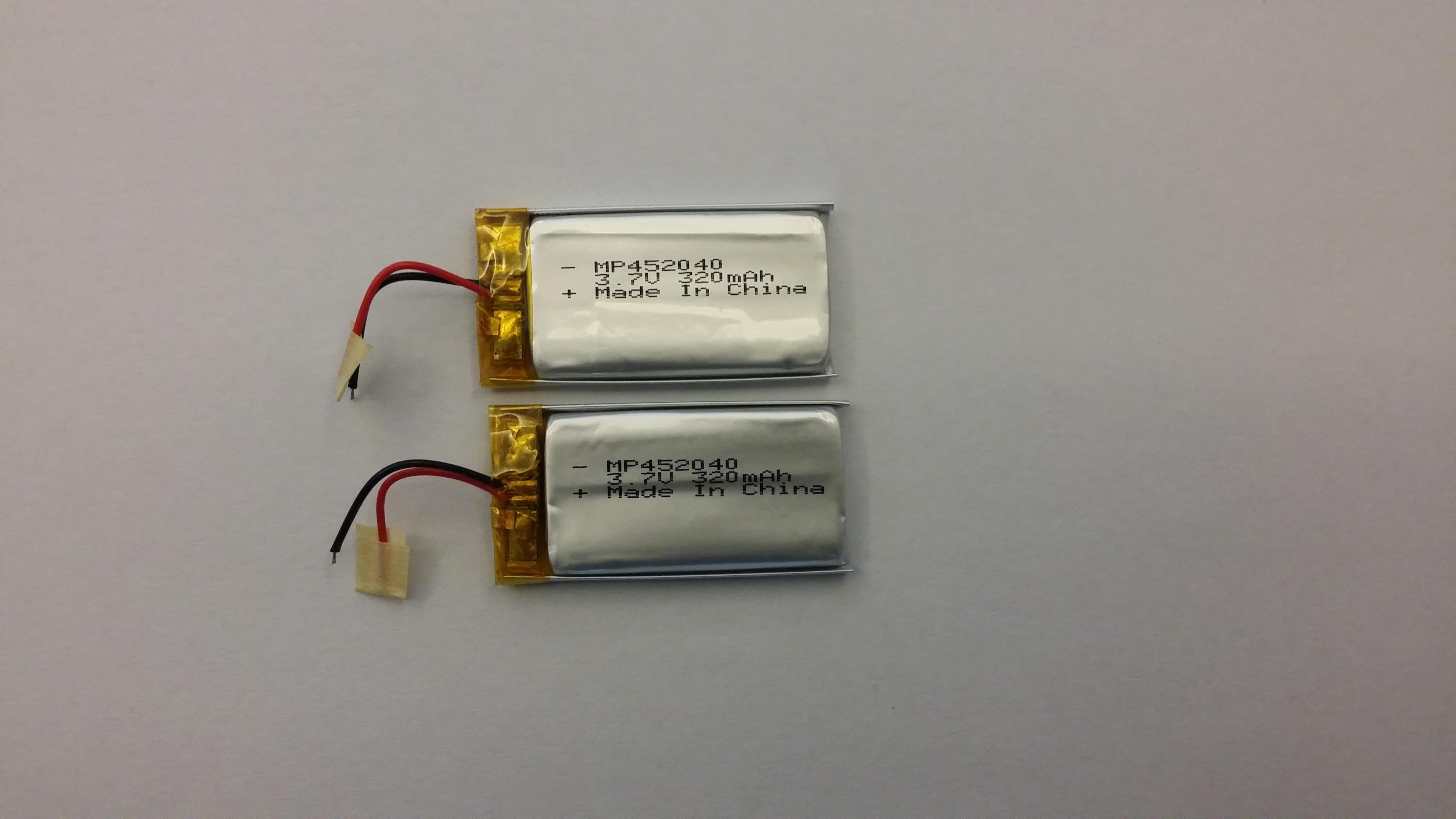 IEC62133 3.7V bateria litowo-polimerowa 452040 320mAh Rejestrator wideo UN38.3