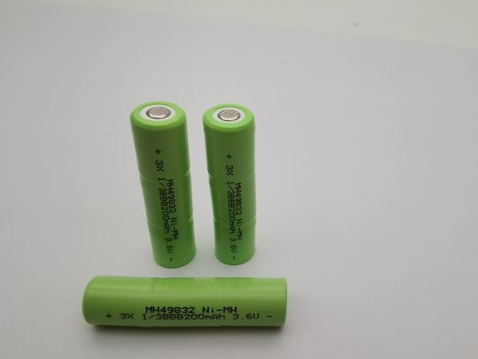 UL 3.6V 200mAh NIMH Akumulatory ładowalne 1/3BBB niestandardowy zestaw akumulatorów gotowy do użycia