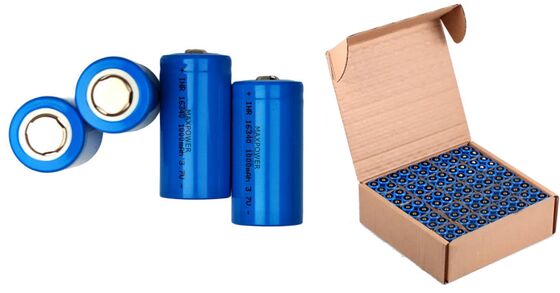 16340 3,7V 800mAh 950mAh 1000mAh akumulatory litowo-jonowe CR123A do latarek, wentylatorów, cylindryczny akumulator litowo-jonowy