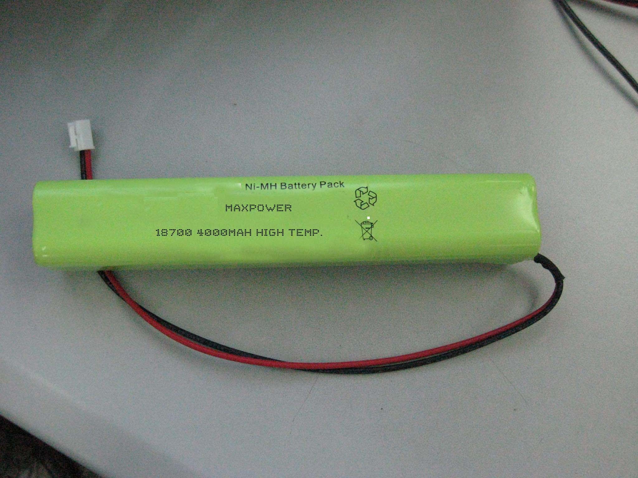 Akumulator oświetlenia awaryjnego wysokiej teeratury NIMH 18700 4000 mAh 4.8V